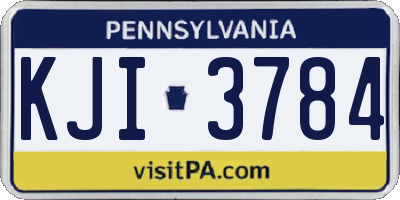 PA license plate KJI3784