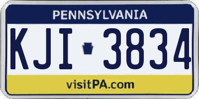 PA license plate KJI3834