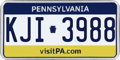 PA license plate KJI3988