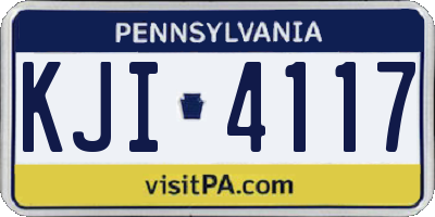 PA license plate KJI4117
