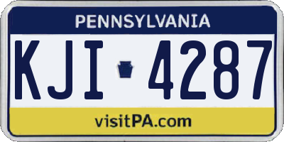 PA license plate KJI4287