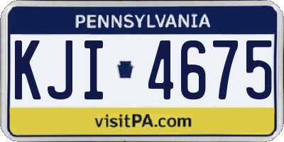 PA license plate KJI4675