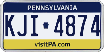 PA license plate KJI4874