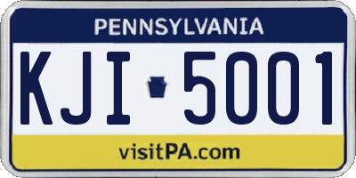 PA license plate KJI5001