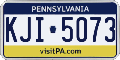 PA license plate KJI5073