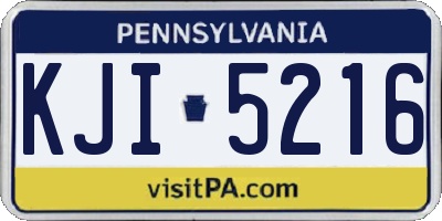 PA license plate KJI5216