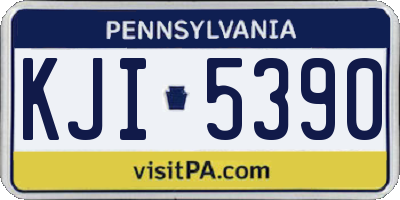PA license plate KJI5390