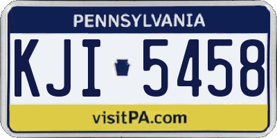 PA license plate KJI5458