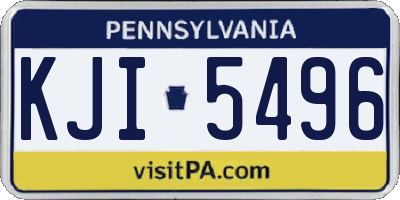 PA license plate KJI5496