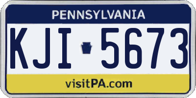 PA license plate KJI5673