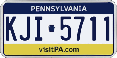 PA license plate KJI5711