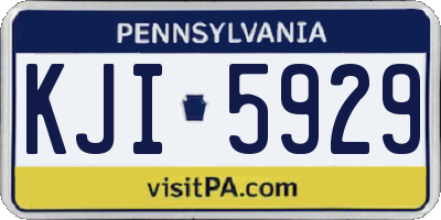 PA license plate KJI5929
