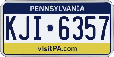 PA license plate KJI6357