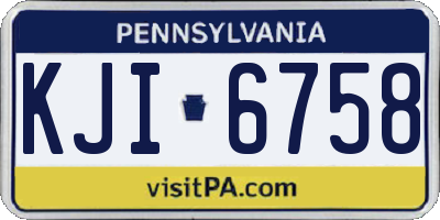 PA license plate KJI6758