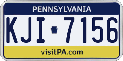 PA license plate KJI7156