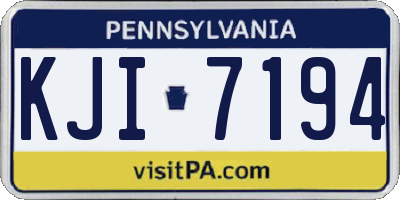 PA license plate KJI7194