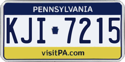 PA license plate KJI7215
