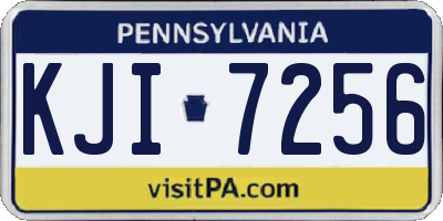 PA license plate KJI7256