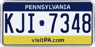 PA license plate KJI7348