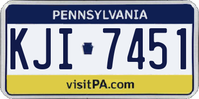 PA license plate KJI7451