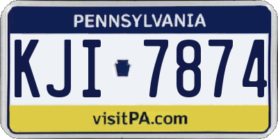 PA license plate KJI7874