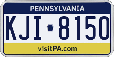 PA license plate KJI8150