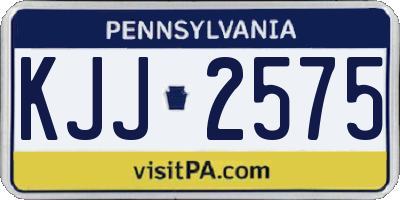 PA license plate KJJ2575