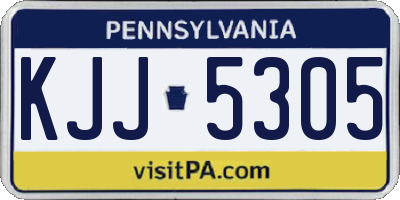 PA license plate KJJ5305