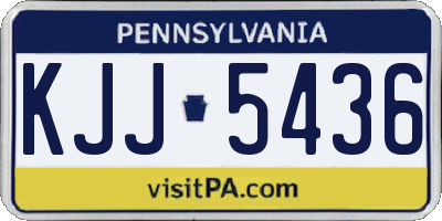 PA license plate KJJ5436