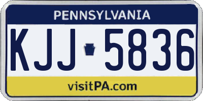 PA license plate KJJ5836