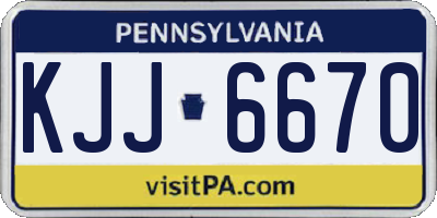 PA license plate KJJ6670