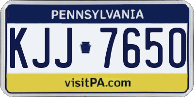 PA license plate KJJ7650