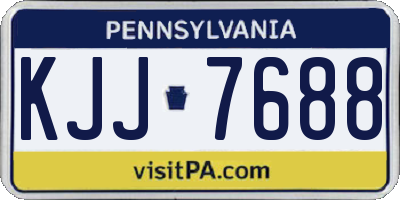 PA license plate KJJ7688