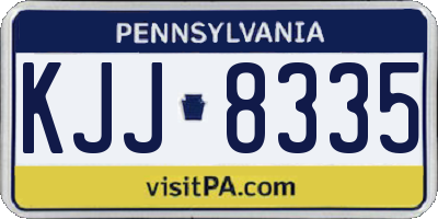 PA license plate KJJ8335