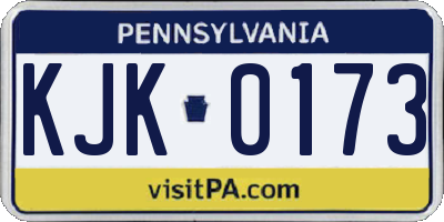 PA license plate KJK0173