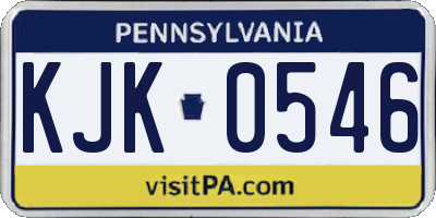 PA license plate KJK0546