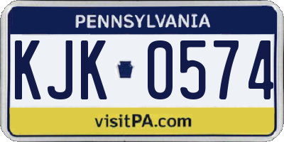PA license plate KJK0574