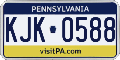 PA license plate KJK0588