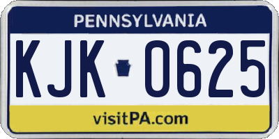 PA license plate KJK0625