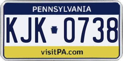 PA license plate KJK0738