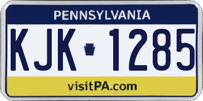 PA license plate KJK1285