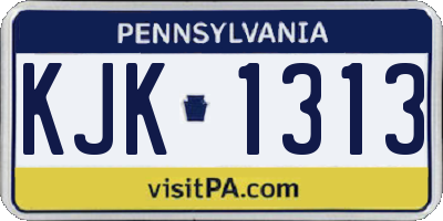 PA license plate KJK1313