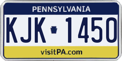 PA license plate KJK1450