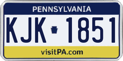 PA license plate KJK1851