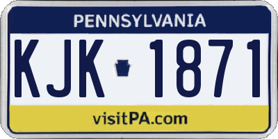 PA license plate KJK1871