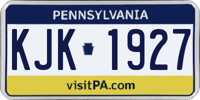PA license plate KJK1927