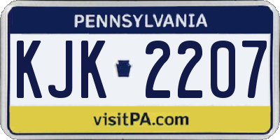PA license plate KJK2207