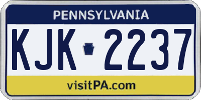 PA license plate KJK2237