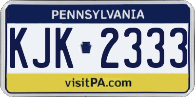 PA license plate KJK2333