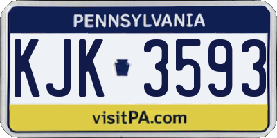 PA license plate KJK3593